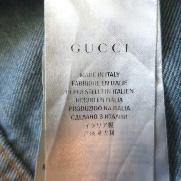 Gucci Cropped Skinny Flare Cuffed Jeans Light Blue Denim Size 40 - Picture 10 of 13